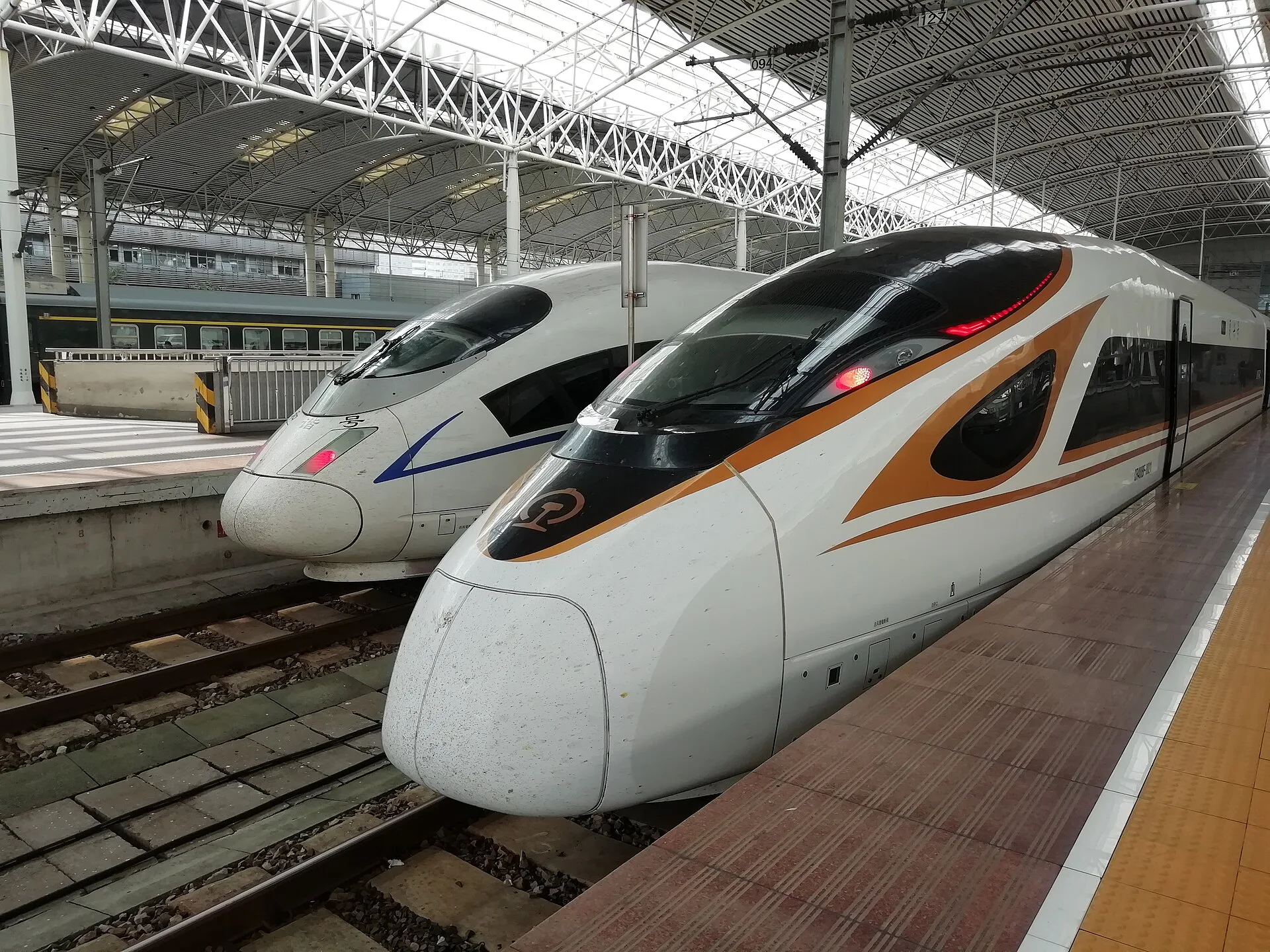 China high-speed trains at Shanghai Railway Station