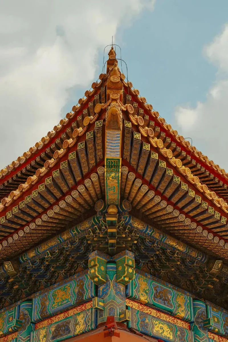 Traditional roof detail used as a Beijing route texture image