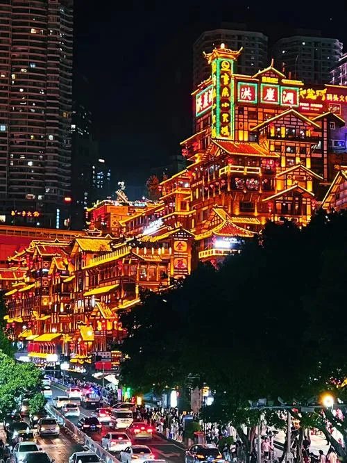 Hongya Cave stilted building complex in Chongqing